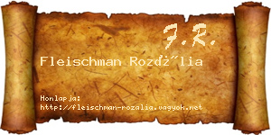 Fleischman Rozália névjegykártya